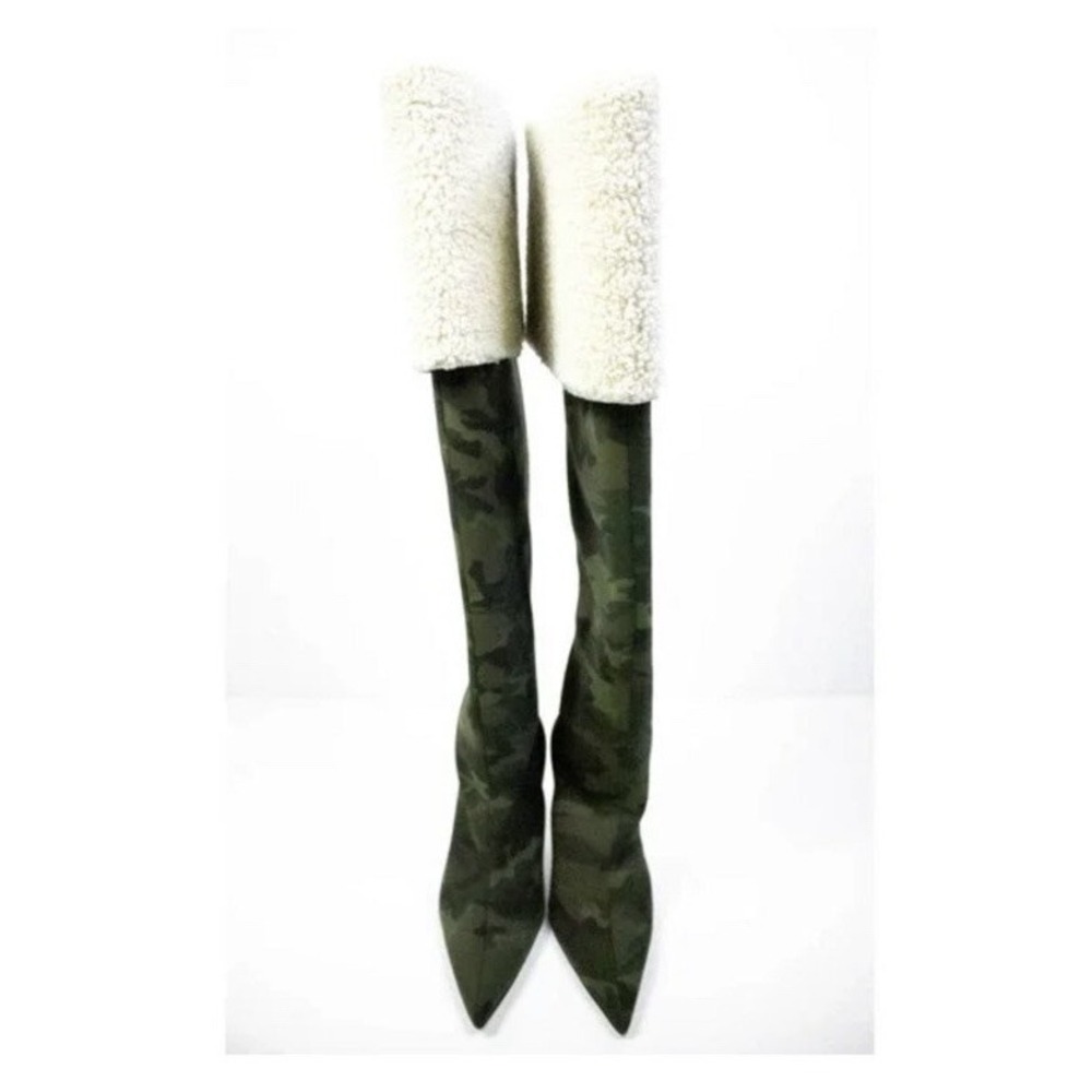Good American Over Knee Boot Camo Neoprene w Sherpa Sz 7.5 NIB RV$349 Kardashian - Picture 5 of 7